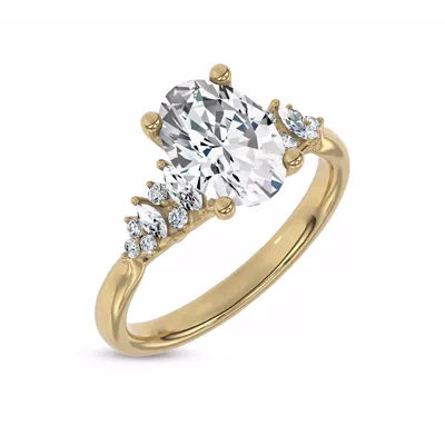 Almita Marquise And Round Diamond Engagement Ring