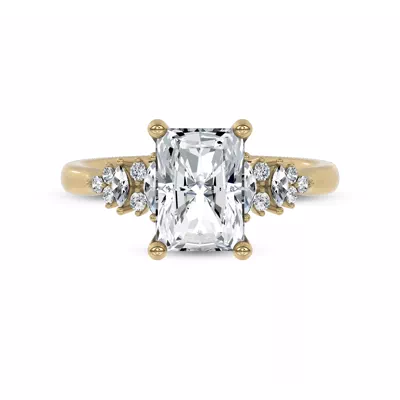 Almita Marquise And Round Diamond Engagement Ring