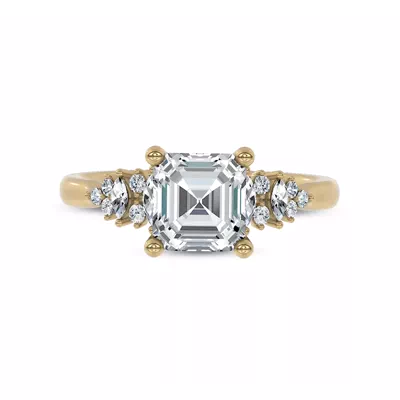 Almita Marquise And Round Diamond Engagement Ring