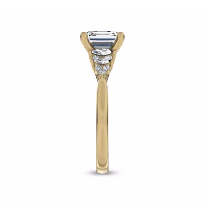 Almita Marquise And Round Diamond Engagement Ring