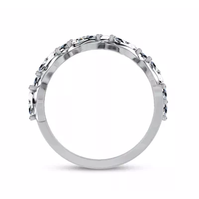 Draped Marquise Lab Diamond Silver Ring by Christian Siriano