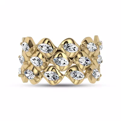 Draped Marquise Lab Diamond Vermeil Ring by Christian Siriano