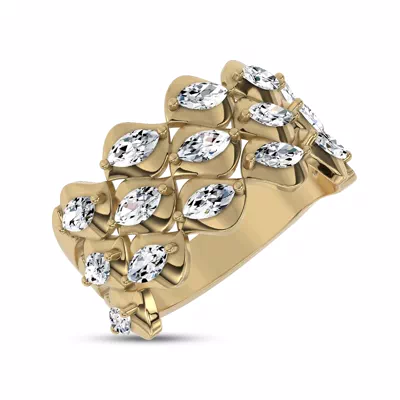 Draped Marquise Lab Diamond Vermeil Ring by Christian Siriano