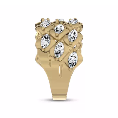 Draped Marquise Lab Diamond Vermeil Ring by Christian Siriano