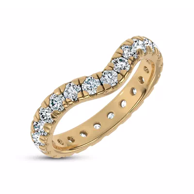 Linda Curved Lab Diamond Eternity Band (3mm)
