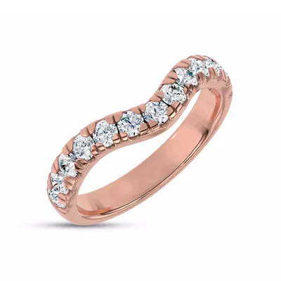 Linda Curved Pavé Lab Diamond Band (3mm)