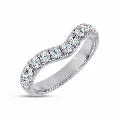 Linda Curved Pavé Lab Diamond Band (3mm)