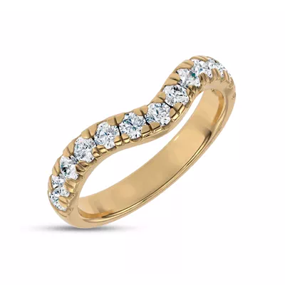 Boda Curved Pavé Lab Diamond Band (3mm)
