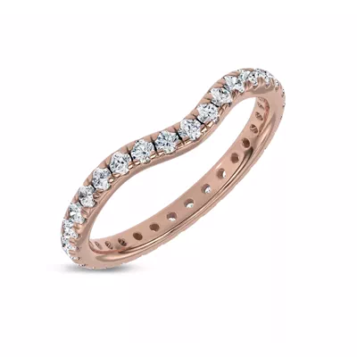 Linda Curved Lab Diamond Eternity Band (2mm)