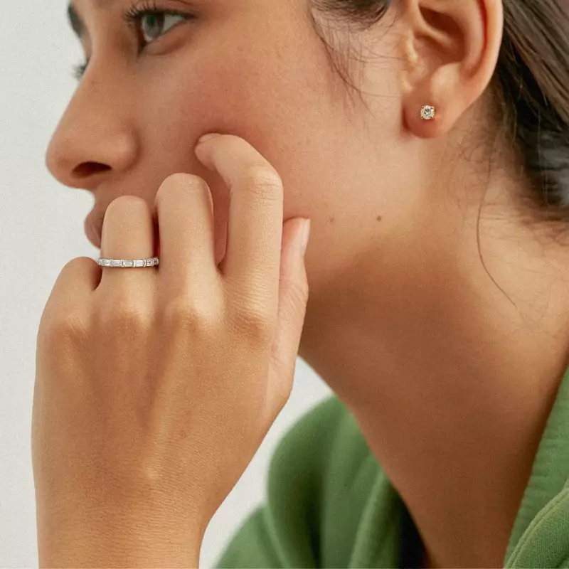 14K White Gold Baguette Lab Diamond Eternity Band (1.00 ct. tw.)