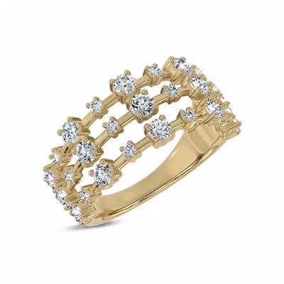 Starlight Triple Row Lab Diamond Band