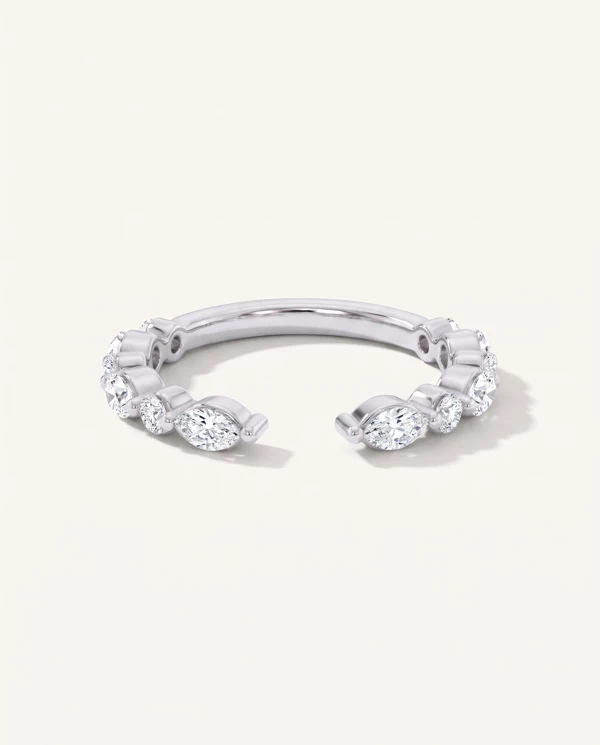 Women’s Wedding Ring Cole Round And Marquise Lab Open Band