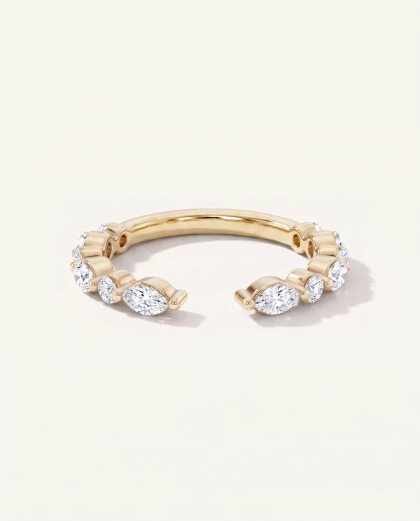 Women’s Wedding Ring Cole Round And Marquise Lab Open Band