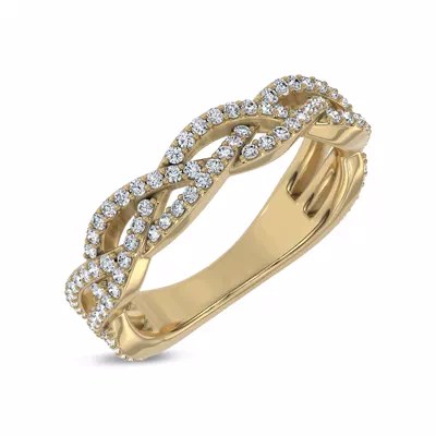 Braided Pavé Lab Diamond Band