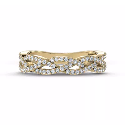 Braided Pavé Diamond Band