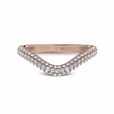 Crescendo Triple Row Pavé Lab Diamond Band