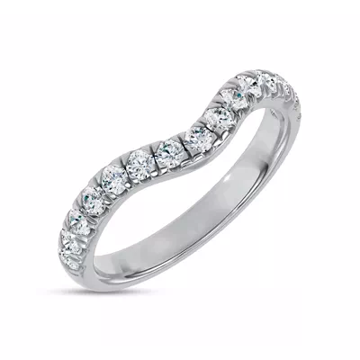 Linda Curved Pavé Lab Diamond Band (2.5mm)