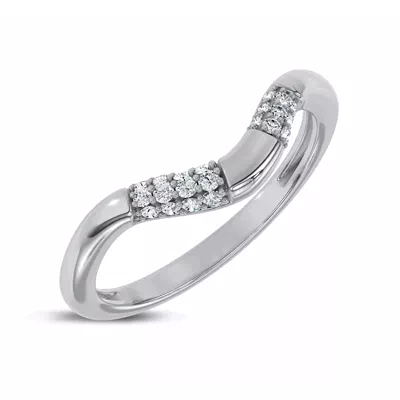 Echo Curved Pavé Diamond Band