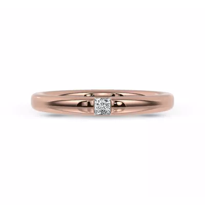 Floating Princess-Cut Lab Diamond Stackable Ring