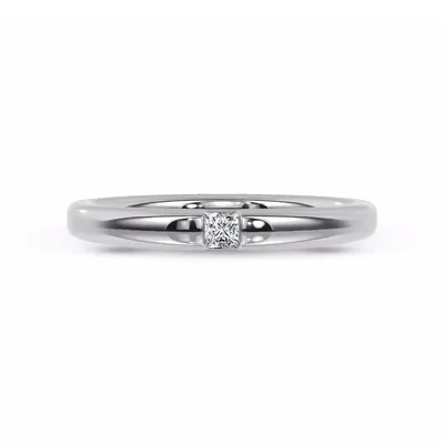 Floating Princess-Cut Lab Diamond Stackable Ring