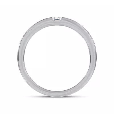 Floating Princess-Cut Diamond Stackable Ring