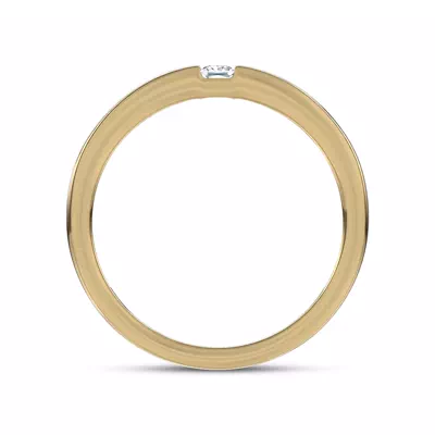 Floating Princess-Cut Diamond Stackable Ring
