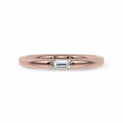 Floating Baguette Lab Diamond Stackable Ring