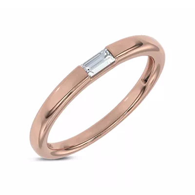 Floating Baguette Diamond Stackable Ring