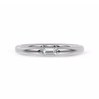 Floating Baguette Lab Diamond Stackable Ring
