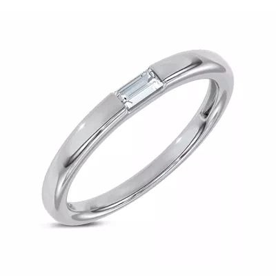 Floating Baguette Lab Diamond Stackable Ring
