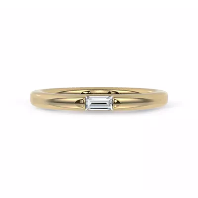 Floating Baguette Diamond Stackable Ring