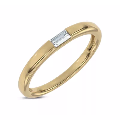 Floating Baguette Diamond Stackable Ring
