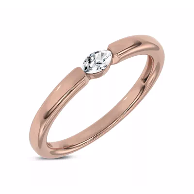 Floating Marquise Lab Diamond Stackable Ring