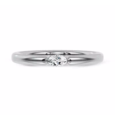 Floating Marquise Diamond Stackable Ring