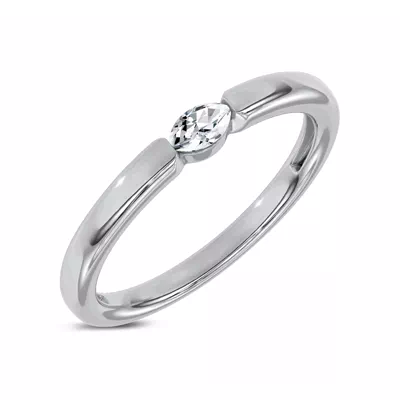 Floating Marquise Diamond Stackable Ring