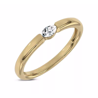 Floating Marquise Lab Diamond Stackable Ring