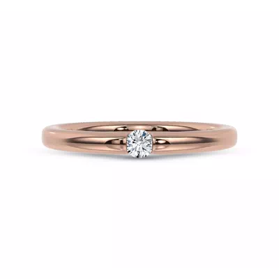 Floating Round Diamond Stackable Ring
