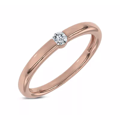 Floating Round Diamond Stackable Ring