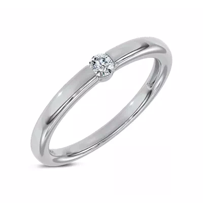 Floating Round Diamond Stackable Ring