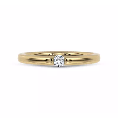 Floating Round Lab Diamond Stackable Ring