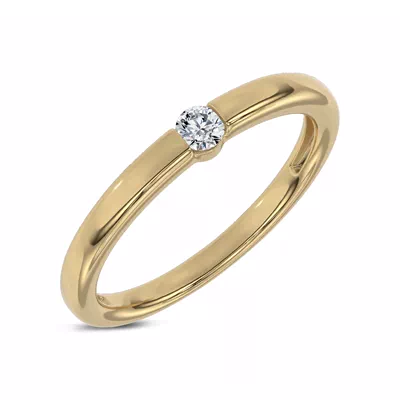 Floating Round Lab Diamond Stackable Ring
