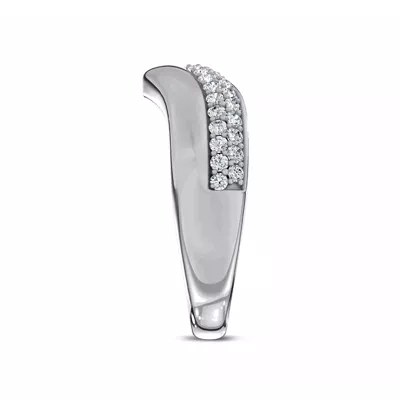 Strata Curved Pavé Lab Diamond Band