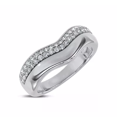 Strata Curved Pavé Diamond Band