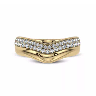 Strata Curved Pavé Lab Diamond Band