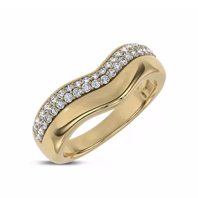 Strata Curved Pavé Lab Diamond Band