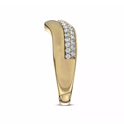 Strata Curved Pavé Diamond Band