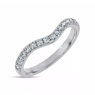 Linda Curved Pavé Diamond Band (2mm)