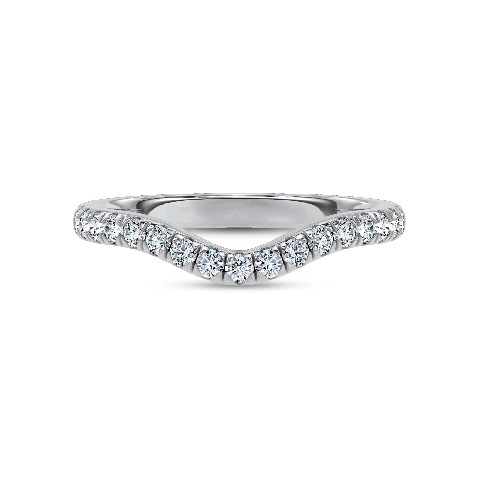 Linda Curved Pavé Lab Diamond Band (2mm)