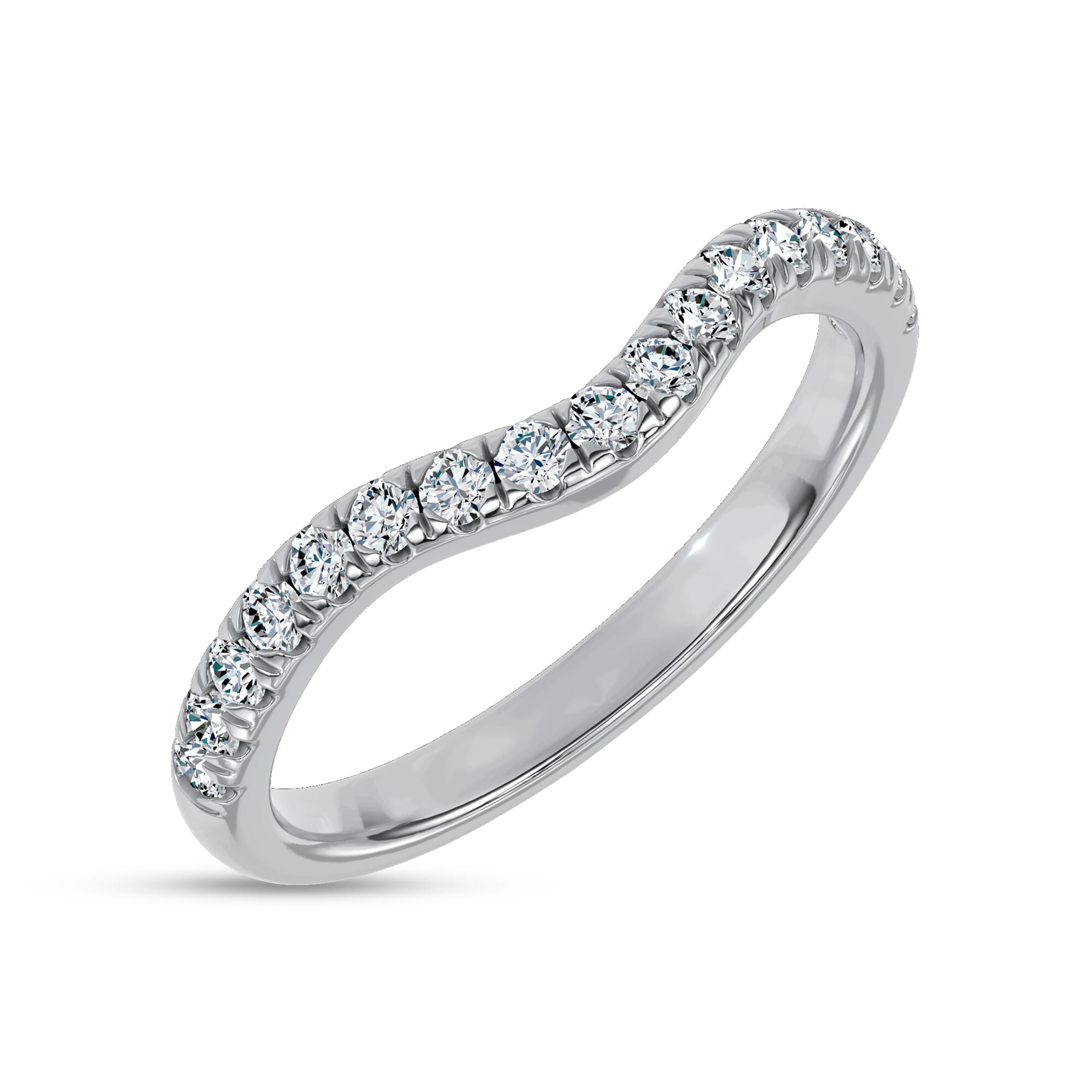 Linda Curved Pavé Lab Diamond Band (2mm)