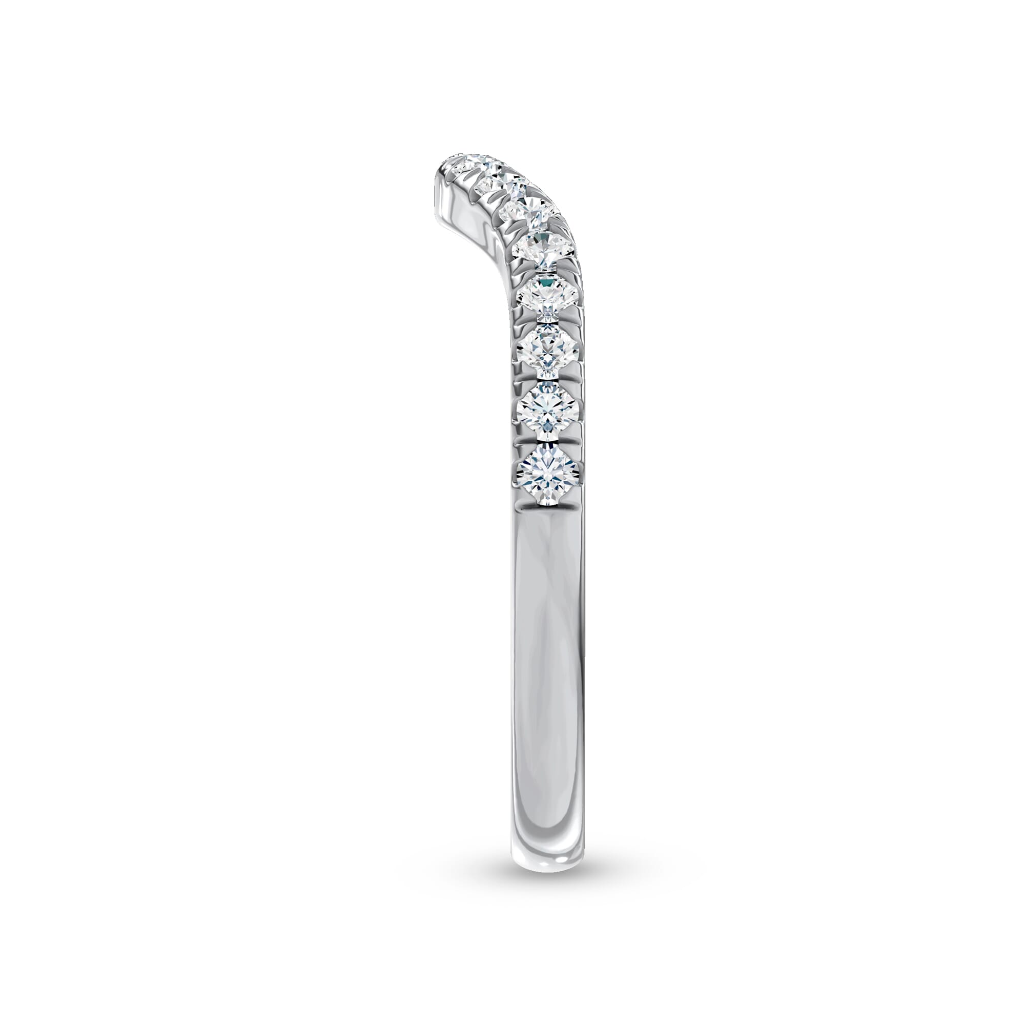 Linda Curved Pavé Lab Diamond Band (2mm)